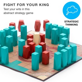 Hnefatafl Viking Chess Set - Authentic, Traditional Two-Player Strategy Board Game Classic - Historic European Tabletop Asymmetric War Game Hnefatafl Viking Chess Set - Authentic, Traditional Two-Player Strategy Board Game Classic - Historic European Tabletop Asymmetric War Game