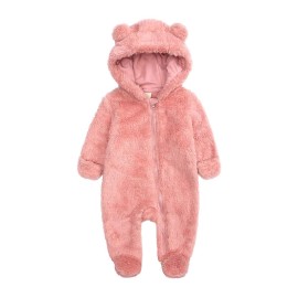 Newborn Baby Warm Snowsuit Cotton Fleece Hooded Romper Bear Pattern Jumpsuit for Baby Girl Boy Pink 0-3M Newborn Baby Warm Snowsuit Cotton Fleece Hooded Romper Bear Pattern Jumpsuit for Baby Girl Boy Pink 0-3M