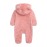Newborn Baby Warm Snowsuit Cotton Fleece Hooded Romper Bear Pattern Jumpsuit for Baby Girl Boy Pink 0-3M