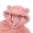 Newborn Baby Warm Snowsuit Cotton Fleece Hooded Romper Bear Pattern Jumpsuit for Baby Girl Boy Pink 0-3M