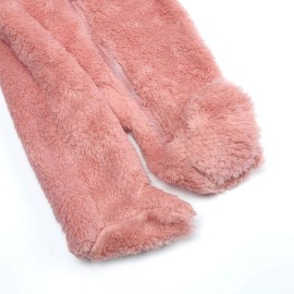 Newborn Baby Warm Snowsuit Cotton Fleece Hooded Romper Bear Pattern Jumpsuit for Baby Girl Boy Pink 0-3M Newborn Baby Warm Snowsuit Cotton Fleece Hooded Romper Bear Pattern Jumpsuit for Baby Girl Boy Pink 0-3M