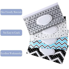 FEBSNOW 4 Pack Baby Wipe Dispenser, Portable Refillable Wipe Holder, Baby Wipes Container, Wipe Dispenser, Reusable Travel Wet Wipe Pouch (Geometric) FEBSNOW 4 Pack Baby Wipe Dispenser, Portable Refillable Wipe Holder, Baby Wipes Container, Wipe Dispenser, Reusable Travel Wet Wipe Pouch (Geometric)