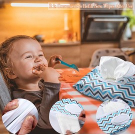 FEBSNOW 4 Pack Baby Wipe Dispenser, Portable Refillable Wipe Holder, Baby Wipes Container, Wipe Dispenser, Reusable Travel Wet Wipe Pouch (Geometric) FEBSNOW 4 Pack Baby Wipe Dispenser, Portable Refillable Wipe Holder, Baby Wipes Container, Wipe Dispenser, Reusable Travel Wet Wipe Pouch (Geometric)