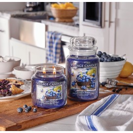 Village Candle Wild Maine Blueberry Large Glass Apothecary Jar Scented Candle, 21.25 oz, Dark Blue Village Candle Wild Maine Blueberry Large Glass Apothecary Jar Scented Candle, 21.25 oz, Dark Blue