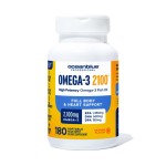 Oceanblue Professional Omega-3 2100 - 180 ct - Triple Strength Burpless Fish Oil Supplement with High-Potency EPA, DHA, DPA - Wild-Caught - Orange Flavor (90 Servings)