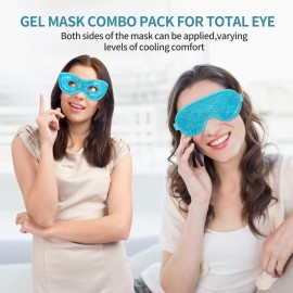 2PCS Reusable Hot Cold Therapy Eye Mask for Puffiness, Dark Circles, Eye Bags, Dry Eyes, Headaches, Migraines, Stress Relief - Cooling and Compress Gel Mask (Blue) 2PCS Reusable Hot Cold Therapy Eye Mask for Puffiness, Dark Circles, Eye Bags, Dry Eyes, Headaches, Migraines, Stress Relief - Cooling and Compress Gel Mask (Blue)
