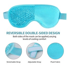 2PCS Reusable Hot Cold Therapy Eye Mask for Puffiness, Dark Circles, Eye Bags, Dry Eyes, Headaches, Migraines, Stress Relief - Cooling and Compress Gel Mask (Blue) 2PCS Reusable Hot Cold Therapy Eye Mask for Puffiness, Dark Circles, Eye Bags, Dry Eyes, Headaches, Migraines, Stress Relief - Cooling and Compress Gel Mask (Blue)