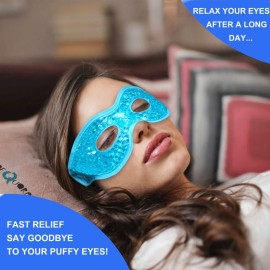 2PCS Reusable Hot Cold Therapy Eye Mask for Puffiness, Dark Circles, Eye Bags, Dry Eyes, Headaches, Migraines, Stress Relief - Cooling and Compress Gel Mask (Blue) 2PCS Reusable Hot Cold Therapy Eye Mask for Puffiness, Dark Circles, Eye Bags, Dry Eyes, Headaches, Migraines, Stress Relief - Cooling and Compress Gel Mask (Blue)