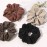 Ivyu Scrunchies Hair Ties, Big Large Scrunchie for Girls Women, Cute Hairties Jumbo Scrunchy For Thick Curl Hair No Crease Hair Accessories Soft Ropes Ponytail Holder, 4 Count, Black, Brown, Beige