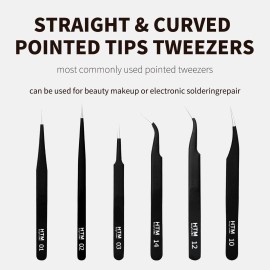 16 Pcs Sharp Precision Tweezers Set,Including 16 Types Of Anti-Static Stainless Steel Esd Medical Tweezers for Craft,Jewelry,Electronics Soldering,Laboratory Work,And Used for Beauty Etc 16 Pcs Sharp Precision Tweezers Set,Including 16 Types Of Anti-Static Stainless Steel Esd Medical Tweezers for Craft,Jewelry,Electronics Soldering,Laboratory Work,And Used for Beauty Etc