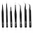 HengTianMei 7Pcs Precision Micro Tweezers Set, Anti-Static Stainless Steel, 3 Sharp Pointed Tweezers, 2 Curved Tweezer, 2 Serrated Tweezer for Eyelash Extensions, Craft, Jewelry, Soldering,Electronics