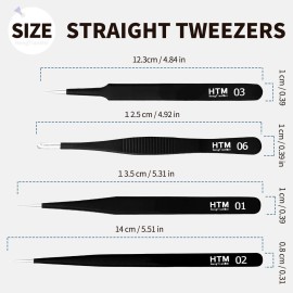 HengTianMei 7Pcs Precision Micro Tweezers Set, Anti-Static Stainless Steel, 3 Sharp Pointed Tweezers, 2 Curved Tweezer, 2 Serrated Tweezer for Eyelash Extensions, Craft, Jewelry, Soldering,Electronics HengTianMei 7Pcs Precision Micro Tweezers Set, Anti-Static Stainless Steel, 3 Sharp Pointed Tweezers, 2 Curved Tweezer, 2 Serrated Tweezer for Eyelash Extensions, Craft, Jewelry, Soldering,Electronics