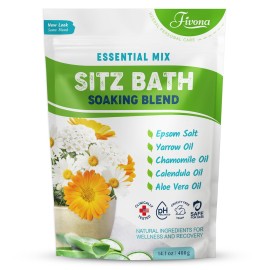 Hemorrhoid Treatment Sitz Bath Salt Natural Soaking Blend - Epsom Salt with Pure Essentials Oils for Fissure, Postpartum Care, Bartholin Cyst Treatment - Essential Mix for Self Care - 1 Pack - 14.1 oz Hemorrhoid Treatment Sitz Bath Salt Natural Soaking Blend - Epsom Salt with Pure Essentials Oils for Fissure, Postpartum Care, Bartholin Cyst Treatment - Essential Mix for Self Care - 1 Pack - 14.1 oz