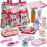 14 Pack Baby Doll Accessories, Baby Doll Feeding and Caring Set Includes Diaper Bag, Doll Diapers, Magic Bottle, Changing Mat for Girl Toddler Kid, Babies Pretend Play Set for Birthday Gift Christmas