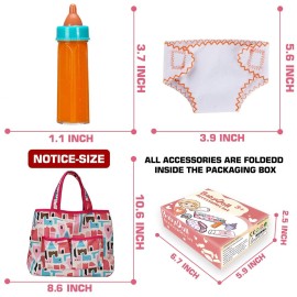 14 Pack Baby Doll Accessories, Baby Doll Feeding and Caring Set Includes Diaper Bag, Doll Diapers, Magic Bottle, Changing Mat for Girl Toddler Kid, Babies Pretend Play Set for Birthday Gift Christmas 14 Pack Baby Doll Accessories, Baby Doll Feeding and Caring Set Includes Diaper Bag, Doll Diapers, Magic Bottle, Changing Mat for Girl Toddler Kid, Babies Pretend Play Set for Birthday Gift Christmas