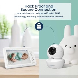 Babysense 5 HD Split-Screen Baby Monitor, Video Baby Monitor with 2 Cameras and Audio, Night Light, 1000ft Range, Two-Way Audio, 4X Zoom, Night Vision, 4000mAh Battery Babysense 5 HD Split-Screen Baby Monitor, Video Baby Monitor with 2 Cameras and Audio, Night Light, 1000ft Range, Two-Way Audio, 4X Zoom, Night Vision, 4000mAh Battery