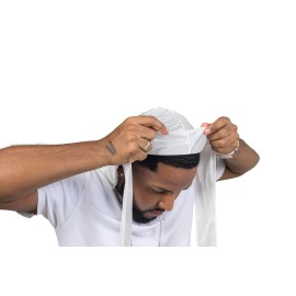 ForceWave Silky Durag for Men Wave Cap Satin Dorag for Men Women 360 Wave White