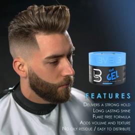 L3 - Hair Gel - Super Strong Hold - Flake Free - Long Lasting Shine - For Men and Women - Level 3 Gel - Add Volume and Texture