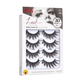 KISS Lash Couture Triple Push Up Collection Multipack, 3D Volume False Eyelashes, Triple Design Technology, Multi-Angles & Lengths, Cruelty-Free, Contact Lens Friendly, Reusable, Style Robe, 4 Pairs KISS Lash Couture Triple Push Up Collection Multipack, 3D Volume False Eyelashes, Triple Design Technology, Multi-Angles & Lengths, Cruelty-Free, Contact Lens Friendly, Reusable, Style Robe, 4 Pairs