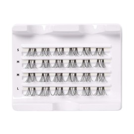 KISS Falscara Multipack False Eyelashes, Lash Clusters, \'Natural Wispy Wisps\', 10mm-12mm-14mm, Includes 24 Assorted Lengths Wisps, Contact Lens Friendly, Easy to Apply, Reusable Strip Lashes