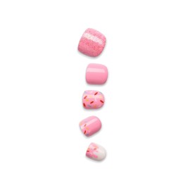 KISS imPRESS No Glue Mani Press On Nails, Mini Press-On Manicure for Kids, \'Super Duper\', Pink, Kids Size, Squoval Shape, Includes 20 Fake Nails with Removable Application Tabs, 1 Mini File