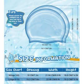 Vorshape Swim Cap Kids (2 Pack), Durable Waterproof Swimming Cap for Girls Boys Teens Toddler Aged 3-8, Comfortable Fit Kids Swim Cap for Long Hair, Silicone Swim Caps for Kids, Bright Purple & Pink