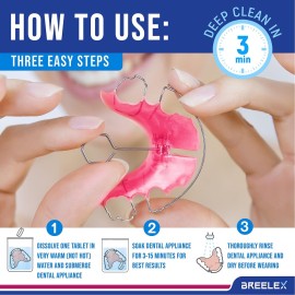 Breelex Denture Cleaning Tablets - 120 Retainer Cleaner Tablets for Aligner, Mouth & Night Guard - FSA HSA Approved Products - Dental Cleanser for Nightguard - Fresh in 3 Minute - Denture Cleaner Breelex Denture Cleaning Tablets - 120 Retainer Cleaner Tablets for Aligner, Mouth & Night Guard - FSA HSA Approved Products - Dental Cleanser for Nightguard - Fresh in 3 Minute - Denture Cleaner