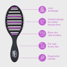 Wet Brush Refresh and Extend Speed Dry Black Detangling Hair Brush -Vented Design and Ultra Soft HeatFlex Bristles Are Blow Dry Safe -Removes Dirt Excess Oils and Impurities-Charcoal Infused Bristles Wet Brush Refresh and Extend Speed Dry Black Detangling Hair Brush -Vented Design and Ultra Soft HeatFlex Bristles Are Blow Dry Safe -Removes Dirt Excess Oils and Impurities-Charcoal Infused Bristles