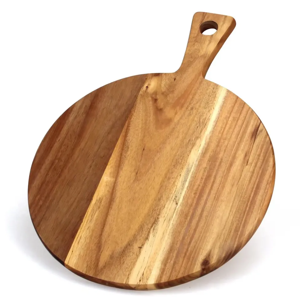 Acacia Wood Cutting Board with Handle Wooden Chopping Board Round Cutting Boards for Kitchen Decor Large Charcuterie Board Tray Teak Meat Cheese Board Bread Serving Platter Butcher Block Pizza Board Acacia Wood Cutting Board with Handle Wooden Chopping Board Round Cutting Boards for Kitchen Decor Large Charcuterie Board Tray Teak Meat Cheese Board Bread Serving Platter Butcher Block Pizza Board