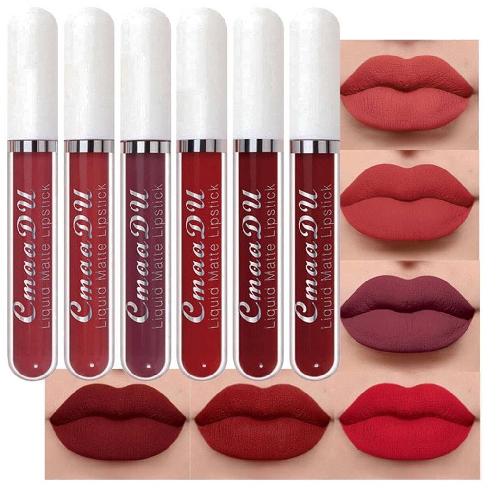 evpct CmaaDu 6Pcs Lipstick Matte Liquid Lipstick Lipgloss Set for Women, Dark Deep Bright Ruby Sexy Brick Red Mauve labiales mate 24 horas originales matte larga duracion 24 Hour Lipstick Long Lasting evpct CmaaDu 6Pcs Lipstick Matte Liquid Lipstick Lipgloss Set for Women, Dark Deep Bright Ruby Sexy Brick Red Mauve labiales mate 24 horas originales matte larga duracion 24 Hour Lipstick Long Lasting