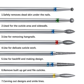 ERUIKA 14pcs Nail Drill Bits Set, Professional Rotary Burrs Diamond Cuticle Remover Bits Kit, 3/32 Electric Manicure Nail File Bit for Acrylic Gel Nails Cuticle Manicure ERUIKA 14pcs Nail Drill Bits Set, Professional Rotary Burrs Diamond Cuticle Remover Bits Kit, 3/32 Electric Manicure Nail File Bit for Acrylic Gel Nails Cuticle Manicure