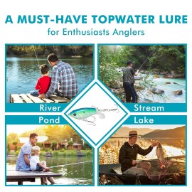 TRUSCEND Top Water Fishing Lures with BKK Hooks, Whopper for Freshwater or Saltwater, Floating Lure Bass Catfish Pike, Wobble Surface Bait Teasers Gifts Men TRUSCEND Top Water Fishing Lures with BKK Hooks, Whopper for Freshwater or Saltwater, Floating Lure Bass Catfish Pike, Wobble Surface Bait Teasers Gifts Men