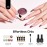 Beetles Metallic Chrome Nail Powder Kit Black White Colors Gel Polish Mirror Effect Holographic Metallic Nail Polish Chrome Manicure Art Decoration Glitter Nail Powder for Women