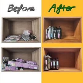 holay 4 Packs PVC Zippered Blocks Set, Toy, Clay, Board game Storage Organizer Case (Name Tag, Manual Pocket) (Black, Large)