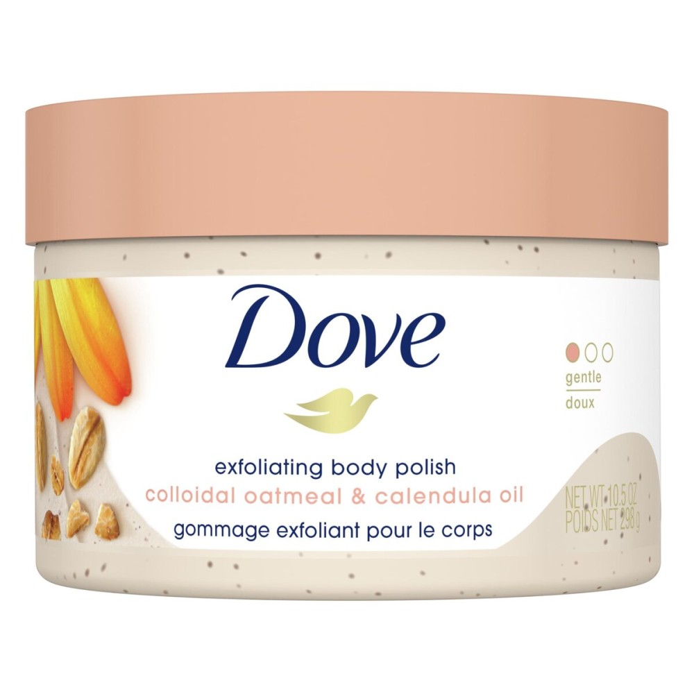 Dove Exfoliating Body Polish Scrub for Silky Skin Oatmeal & Calendula Oil Body Scrub Exfoliates & Gives Lasting Nourishment 10.5 oz Dove Exfoliating Body Polish Scrub for Silky Skin Oatmeal & Calendula Oil Body Scrub Exfoliates & Gives Lasting Nourishment 10.5 oz