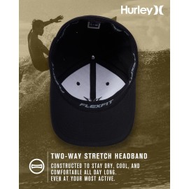 Hurley Mens Baseball Cap - Flexfit Fitted Baseball Caps for Men (Sizes: S-XL), Size Large-X-Large, Black/(Black) Hurley Mens Baseball Cap - Flexfit Fitted Baseball Caps for Men (Sizes: S-XL), Size Large-X-Large, Black/(Black)