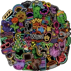 150 Pcs Cool Neon Sign Vinyl Stickers for Kids Tee..