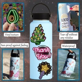 150 Pcs Cool Neon Sign Vinyl Stickers for Kids Teens Waterproof Water Bottle Stickers Pack for Laptop Phone Case Guitar Skateboard Helmet Bike Car Decals School Carnival Party Favors Supplies 150 Pcs Cool Neon Sign Vinyl Stickers for Kids Teens Waterproof Water Bottle Stickers Pack for Laptop Phone Case Guitar Skateboard Helmet Bike Car Decals School Carnival Party Favors Supplies