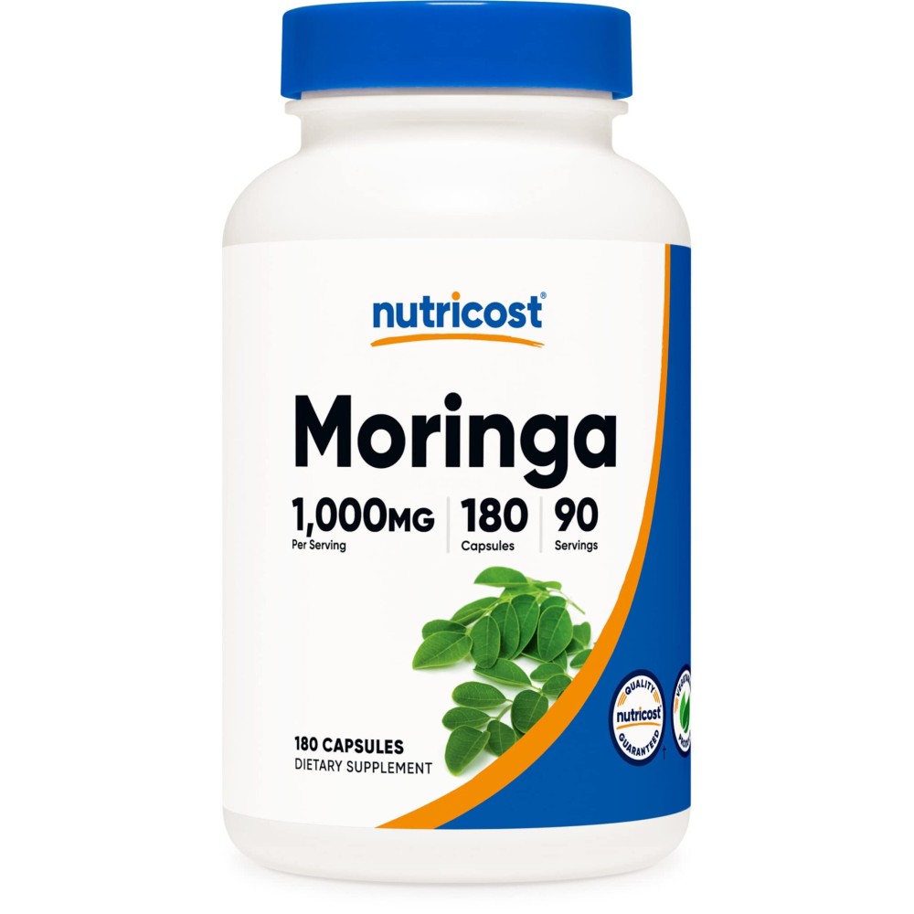 Nutricost Moringa Capsules 500mg, 180 Capsules (90 Servings) - Vegetarian Capsules, Non-GMO, Gluten Free Nutricost Moringa Capsules 500mg, 180 Capsules (90 Servings) - Vegetarian Capsules, Non-GMO, Gluten Free