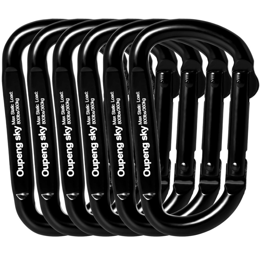 6PCS Carabiner Clip - Heavy Duty Iron Carabiners 800lbs Carabeaner D Ring Shape,Key Chain Clip Hook,Keychain Clip,Multipurpose for Camping, Hiking,Backpacking or Other Outdoor Activities, Black. 6PCS Carabiner Clip - Heavy Duty Iron Carabiners 800lbs Carabeaner D Ring Shape,Key Chain Clip Hook,Keychain Clip,Multipurpose for Camping, Hiking,Backpacking or Other Outdoor Activities, Black.