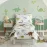 4 Pieces Toddler Bedding Set Dinosaur White with Colorful Dinos and Monsters Toddler Comforter Sheet Set for Autumu and Winter Includes Comforter, Flat Sheet, Fitted Sheet and Pillowcase