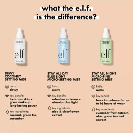 e.l.f. Dewy Coconut Setting Mist, Makeup Setting Spray For Hydrating & Conditioning Skin, Infused With Green Tea, Vegan & Cruelty-Free, 2.7 Fl Oz e.l.f. Dewy Coconut Setting Mist, Makeup Setting Spray For Hydrating & Conditioning Skin, Infused With Green Tea, Vegan & Cruelty-Free, 2.7 Fl Oz