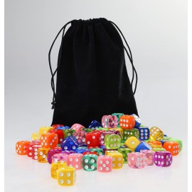 120 Pieces 6 Sided Dice Set Translucent & Solid Games Dice Set, Colored Dice with Free a Black Velvet Pouches for Playing Games, Like Board Games, Dice Games, Math Games, Party Favors and More (16 mm) 120 Pieces 6 Sided Dice Set Translucent & Solid Games Dice Set, Colored Dice with Free a Black Velvet Pouches for Playing Games, Like Board Games, Dice Games, Math Games, Party Favors and More (16 mm)
