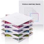 Tidyboss 8 Puzzle Sorting Trays with Lid 10 x 10 - Portable Jigsaw Puzzle Accessories White Background Makes Pieces Stand Out Sort Patterns, Shapes and Colors | for Puzzles Up to 1500-2000 Pieces