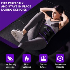 RIYA Waist Trimmer Sweat Waist Trainer for Wome and Men Waist Sweat Belt Band Belly Stomach Wrap Purple RIYA Waist Trimmer Sweat Waist Trainer for Wome and Men Waist Sweat Belt Band Belly Stomach Wrap Purple