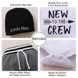 Renotemy Newborn Baby Boy Clothes Short Sleeve Romper Outfits Set New to The Crew Outfits Baby Boy Clothes 0-3 Months Gray Renotemy Newborn Baby Boy Clothes Short Sleeve Romper Outfits Set New to The Crew Outfits Baby Boy Clothes 0-3 Months Gray