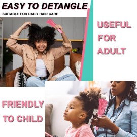 EZ Detangler Brush with Edge Brush, Rat Tail Combs Set for Natural, Curly, Wet/Dry, Black Hair, Flex Detangling Brush set for Hair Style and Cuting, No Pain and Easy Clean in Daily UsePink + Black) EZ Detangler Brush with Edge Brush, Rat Tail Combs Set for Natural, Curly, Wet/Dry, Black Hair, Flex Detangling Brush set for Hair Style and Cuting, No Pain and Easy Clean in Daily UsePink + Black)