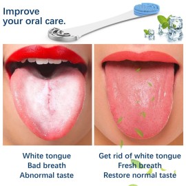 MOOSEC Tongue Scraper for Adults&Kids, Durable Food Grade 2 in 1 Silicone Tongue Brush and 100% Stainless Steel Tongue Scrapers, Reduce Bad Breath MOOSEC Tongue Scraper for Adults&Kids, Durable Food Grade 2 in 1 Silicone Tongue Brush and 100% Stainless Steel Tongue Scrapers, Reduce Bad Breath