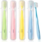 SUREE Extra Soft Toothbrush for Sensitive Teeth, Upgraded 10000 Bristles Nano Toothbrush, Ultra Soft Toothbrushes for Adults & Elders, Portable Manual Toothbrush with Individual Travel Case (4 Pack)