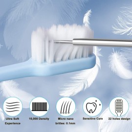SUREE Extra Soft Toothbrush for Sensitive Teeth, Upgraded 10000 Bristles Nano Toothbrush, Ultra Soft Toothbrushes for Adults & Elders, Portable Manual Toothbrush with Individual Travel Case (4 Pack) SUREE Extra Soft Toothbrush for Sensitive Teeth, Upgraded 10000 Bristles Nano Toothbrush, Ultra Soft Toothbrushes for Adults & Elders, Portable Manual Toothbrush with Individual Travel Case (4 Pack)